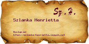 Szlanka Henrietta névjegykártya