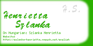 henrietta szlanka business card